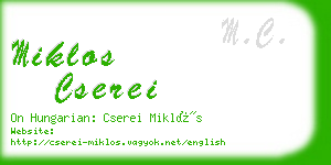 miklos cserei business card